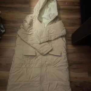 Cozy Tan Long Puffer Jacket